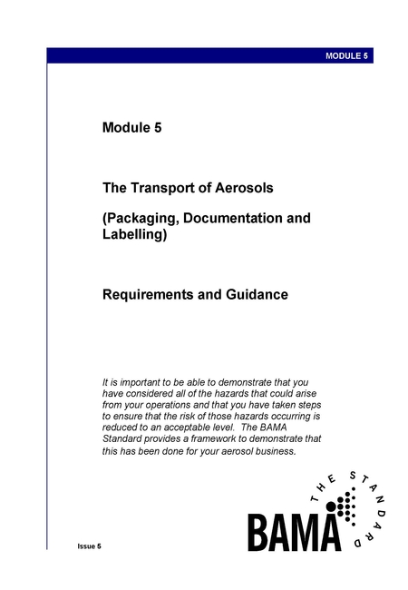 BAMA Standard Module 5 - Transport of Aerosols